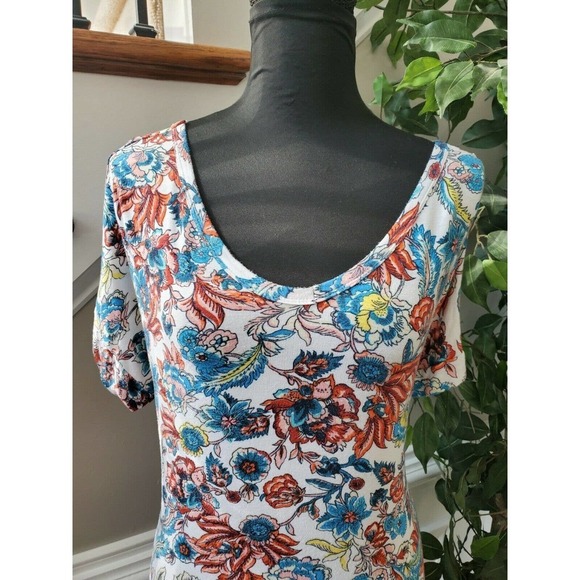 Annabelle Women's Multicolor Rayon Short Sleeve Deep V-Neck Maxi Dress Size S - Picture 5 of 12